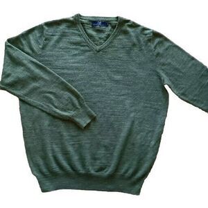 J.Crew Sweater Womens Sz M Green  V-Neck  Preppy  Classic  Academia